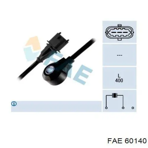 Czujnik stukowy (czujnik spalania stukowego) FAE 60140 cena, od 45,97 USD