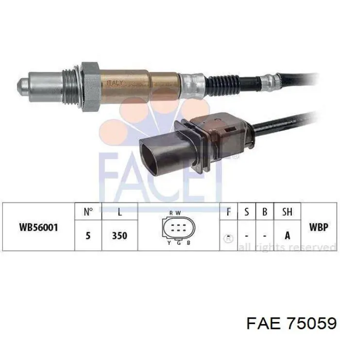 75059 FAE Sonda lambda czujnik tlenu przed katalizatorem