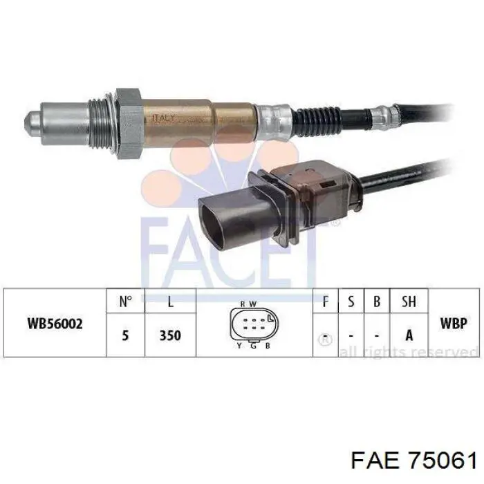 Do koszyka 75061 FAE Sonda lambda czujnik tlenu przed katalizatorem