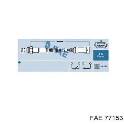 Sonda lambda czujnik tlenu przed katalizatorem FAE 77153 cena, od 59,21 USD