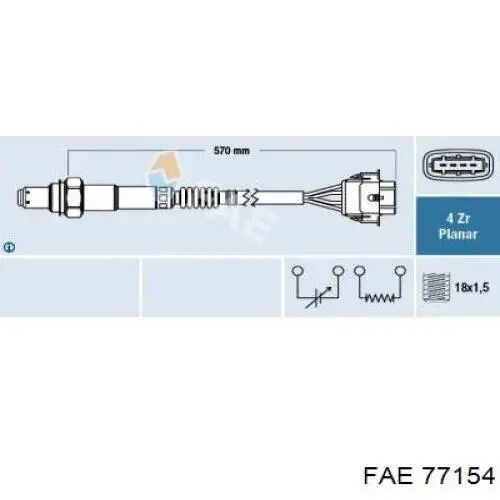 Sonda lambda czujnik tlenu przed katalizatorem FAE 77154 cena, od 48,11 USD