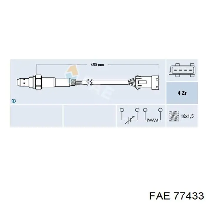 Sonda lambda czujnik tlenu po katalizatorze FAE 77433 cena, od 47,66 USD