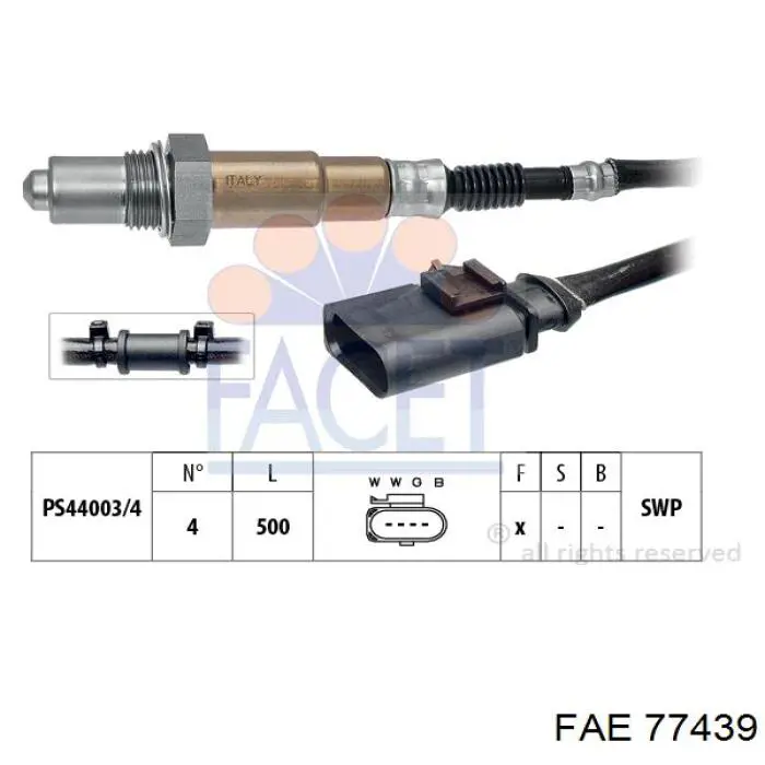 Sonda lambda czujnik tlenu przed katalizatorem FAE 77439 cena, od 77,37 USD