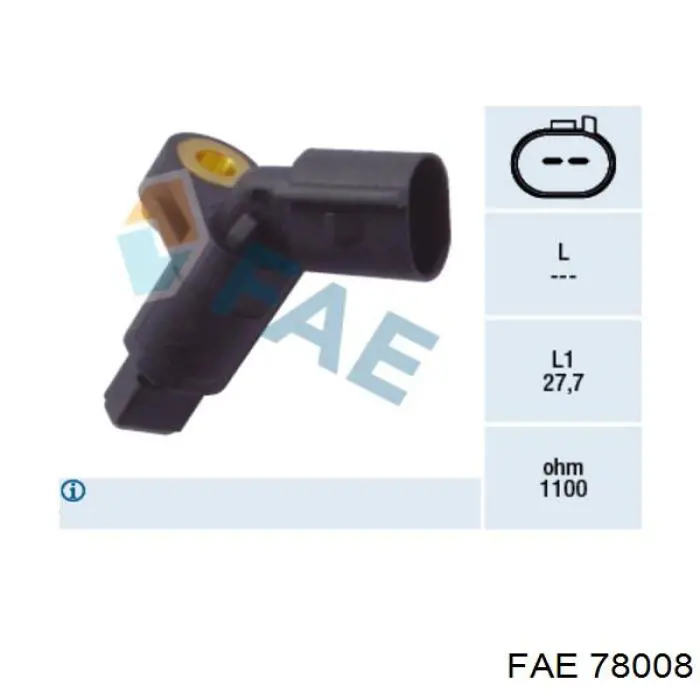 Czujnik ABS przedni lewy FAE 78008 cena, od 8,91 USD