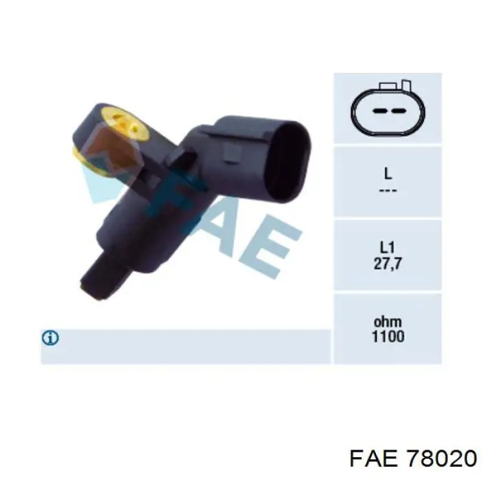 Czujnik ABS przedni prawy FAE 78020 cena, od 8,15 USD