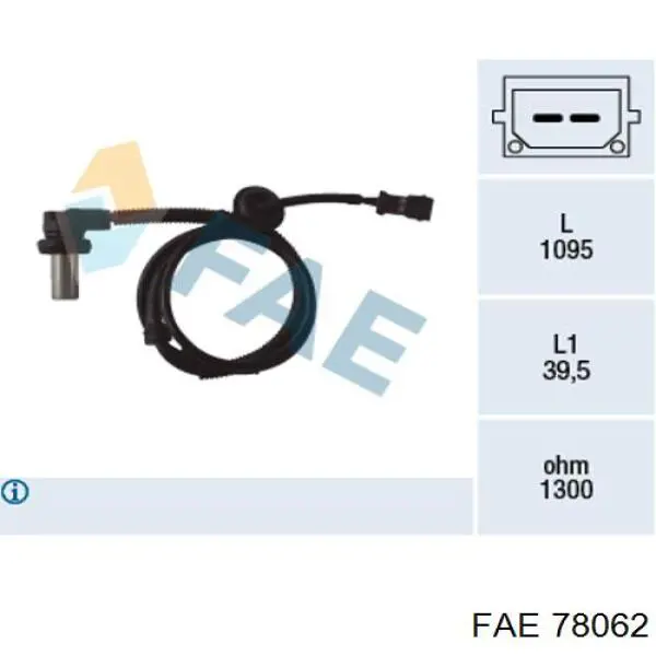 Czujnik ABS przedni FAE 78062 cena, od 15,14 USD