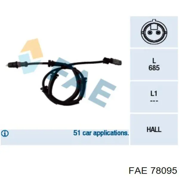 Czujnik ABS przedni FAE 78095 cena, od 23,26 USD