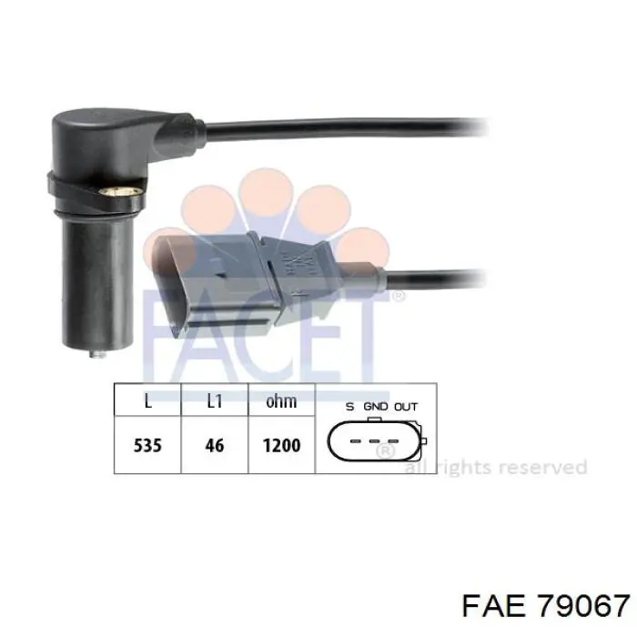 Czujnik położenia wału korbowego FAE 79067 cena, od 15,79 USD