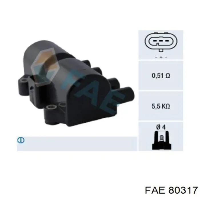 Cewka zapłonowa FAE 80317 cena, od 31,40 USD