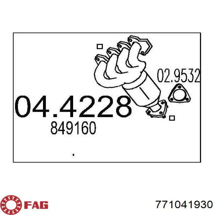 771041930 FAG Przegub homokinetyczny wewnętrzny przedni lewy