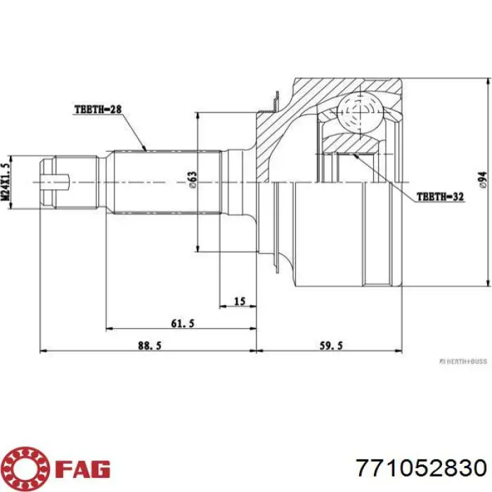 Przegub homokinetyczny przedni zewnętrzny FAG 771052830 cena, od 47,73 USD