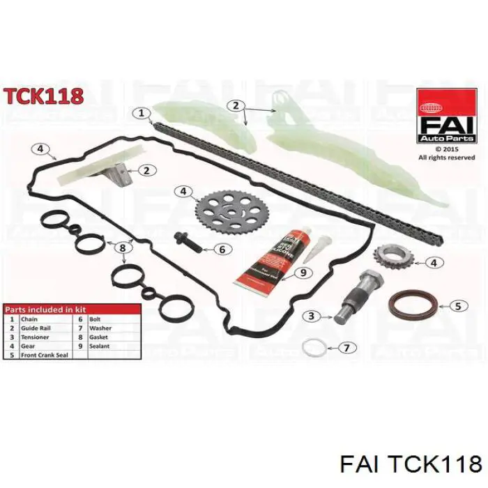 TCK118 FAI łańcuch rozrządu, zestaw