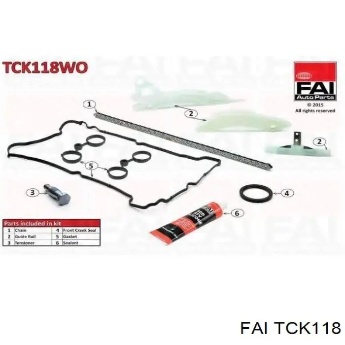 Do koszyka TCK118 FAI Łańcuch rozrządu, zestaw