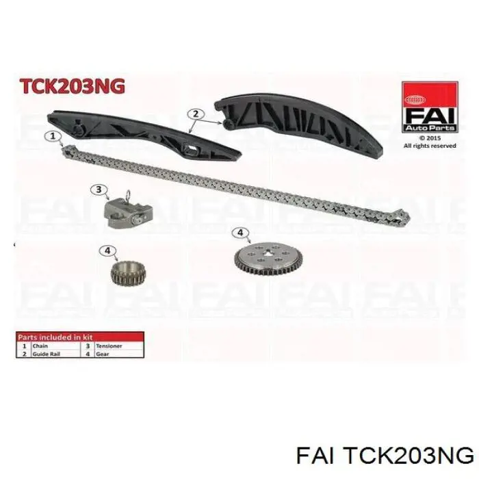 Łańcuch rozrządu, zestaw FAI TCK203NG cena, od 142,27 USD