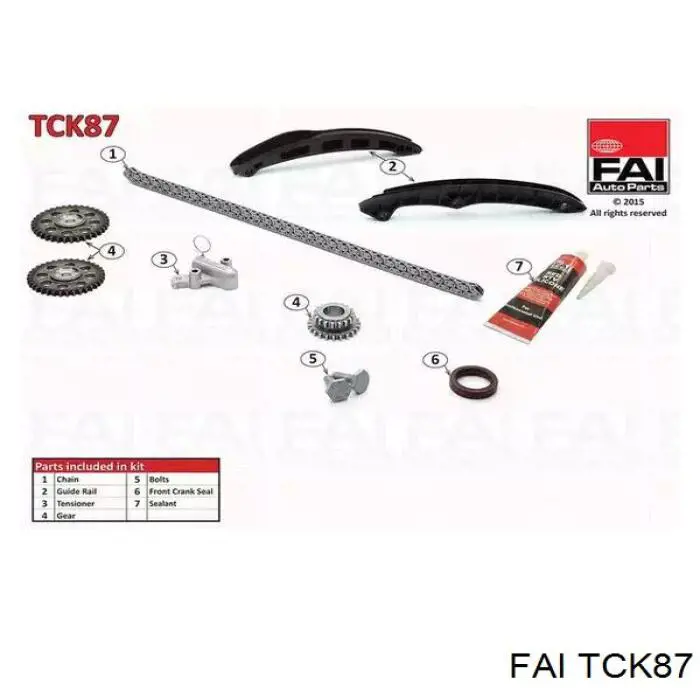 Łańcuch rozrządu, zestaw FAI TCK87 cena, od 148,26 USD