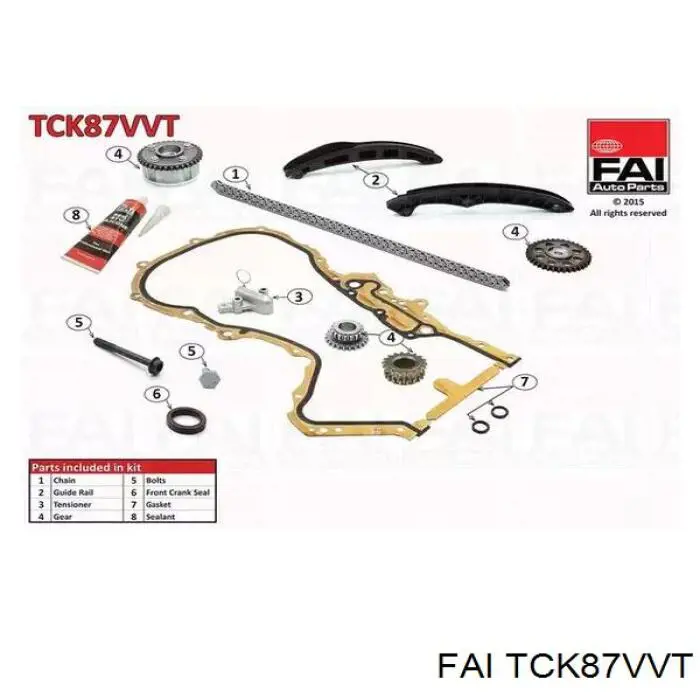 Łańcuch rozrządu, zestaw FAI TCK87VVT cena, od 189,81 USD