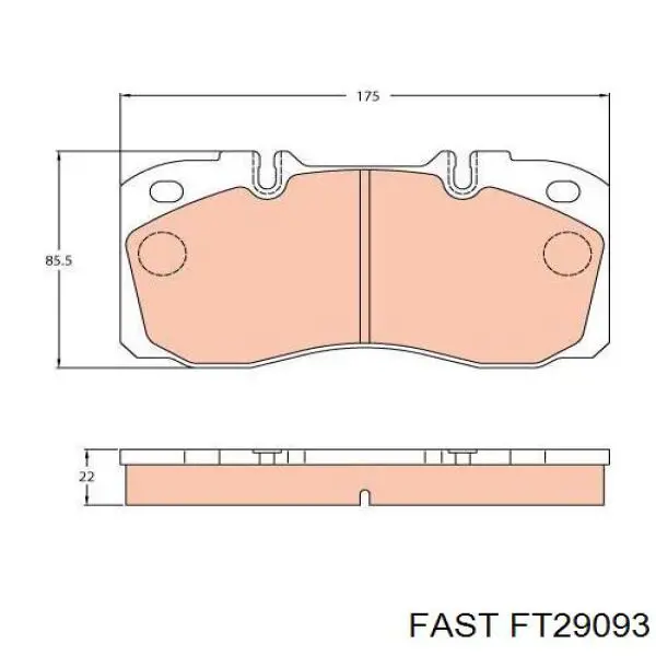 Klocki hamulcowe przednie tarczowe Fast FT29093 cena, od 59,79 USD