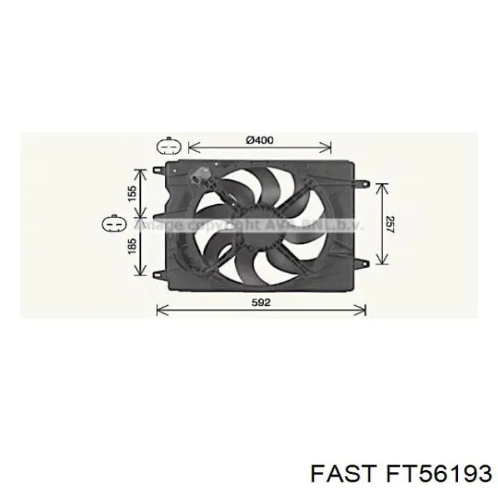 52052605 Fiat/Alfa/Lancia Dyfuzor chłodnicy, w komplecie z silnikiem i wirnikiem