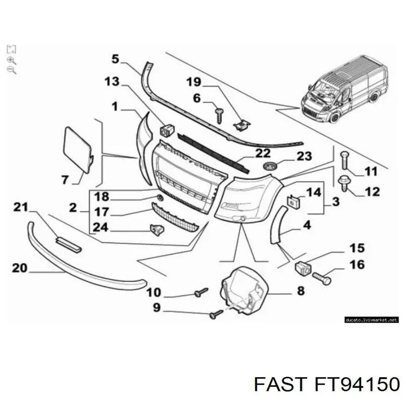 1369755080 Fiat/Alfa/Lancia Zamek maski