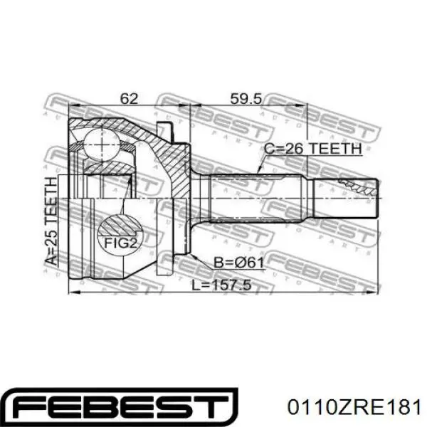 Q1311588 Q-fix Przegub homokinetyczny przedni zewnętrzny