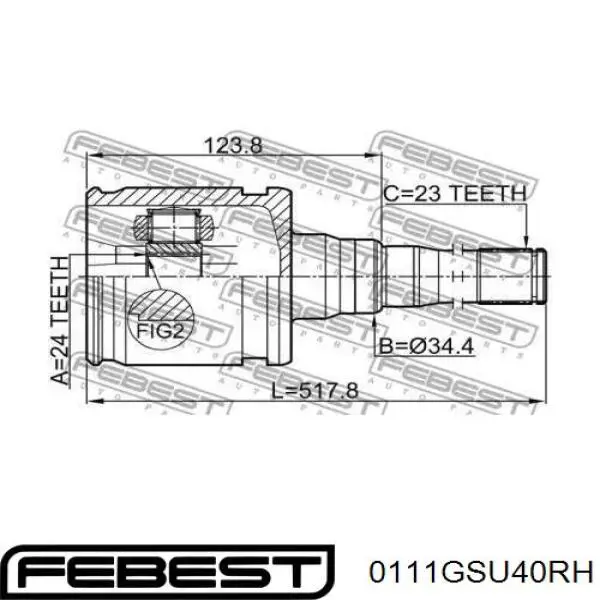 430300W050 Toyota Przegub homokinetyczny wewnętrzny przedni prawy