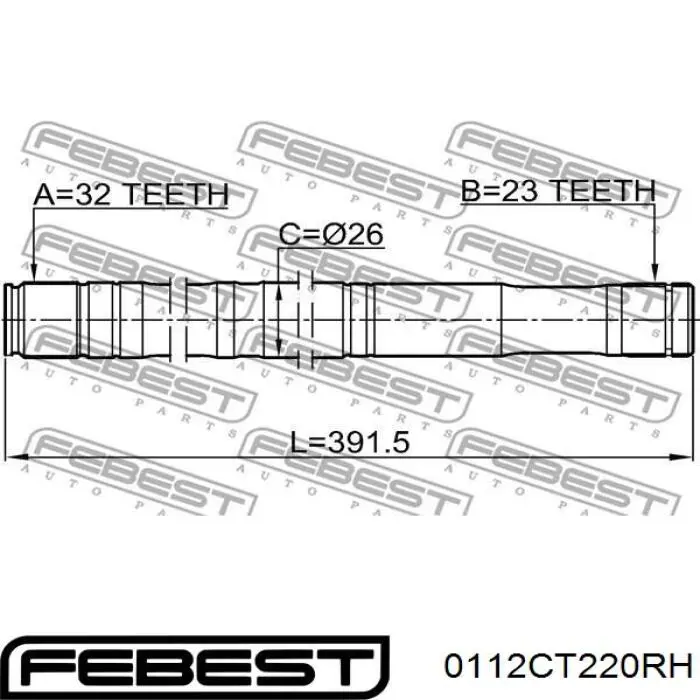 0112-CT220RH Febest przegub homokinetyczny przedni zewnętrzny