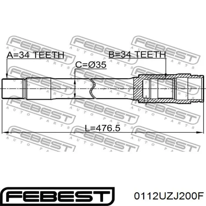 Półoś napędowa przednia prawa Toyota Land Cruiser SUV (J200) (2007 - 2026) cena, od 69,12 USD