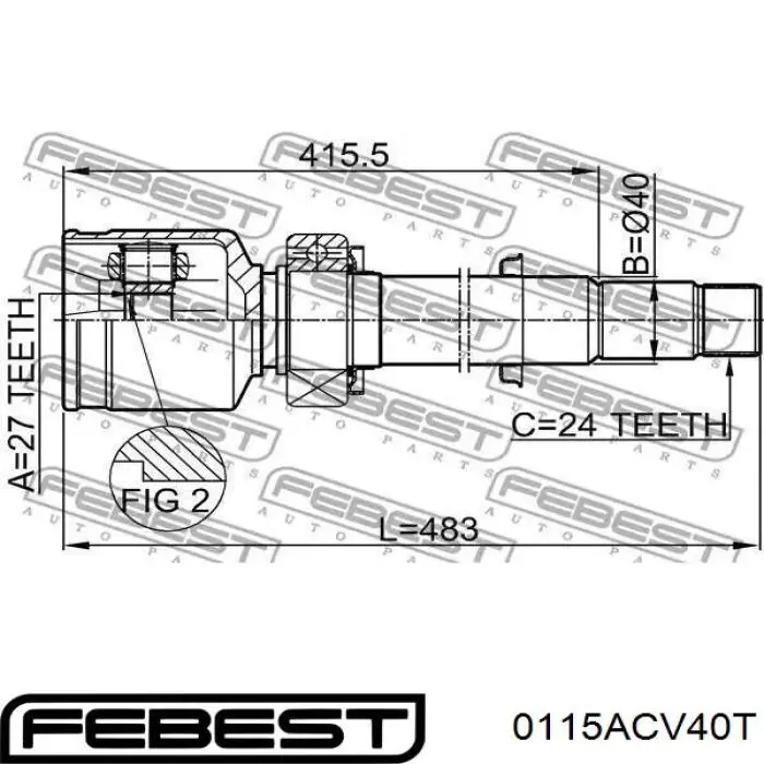 Do koszyka Q0040237 Q-fix Osłona przegubu homokinetycznego półosi przedniej wewnętrzna prawa