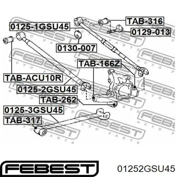 Drążek poprzeczny zawieszenia tylnego Febest 01252GSU45 cena, od 39,72 USD