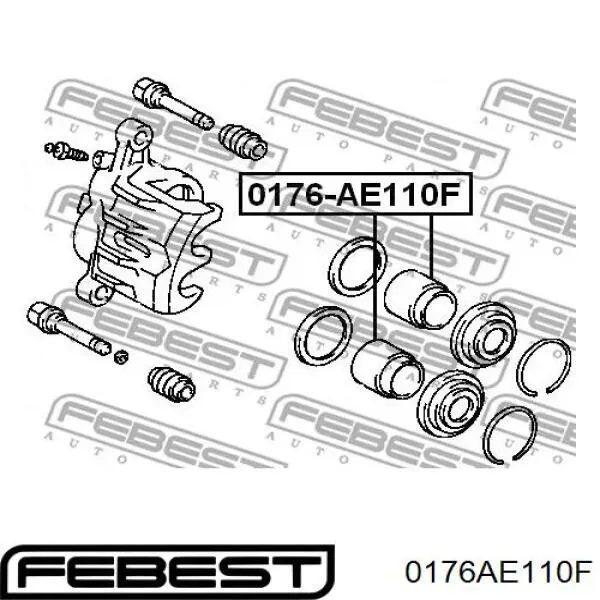 0176AE110F Febest tłoczek zacisku hamulcowego przedniego