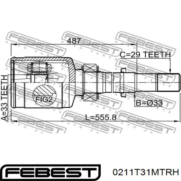 Przegub homokinetyczny przedni wewnętrzny Nissan X-Trail SUV (T31) (2007 - 2014) cena, od 236,41 USD