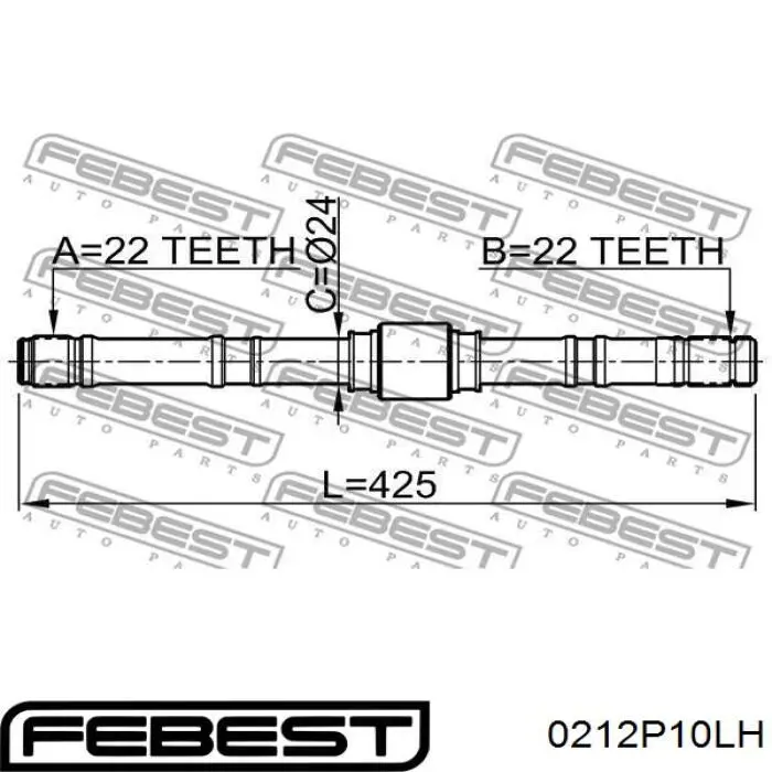 Półoś napędowa przednia lewa Febest 0212P10LH cena, od 36,22 USD