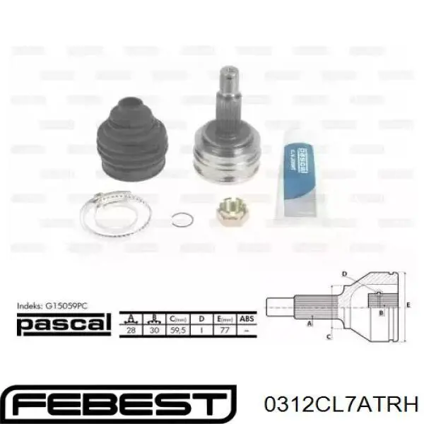 Wał napędowy półosi pośredni Febest 0312CL7ATRH cena, od 107,95 USD