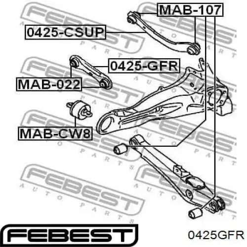 Drążek poprzeczny zawieszenia tylnego Mitsubishi Outlander (GG, GF)