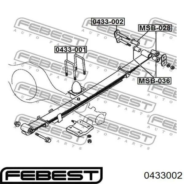 Ucho resoru tylnego Febest 0433002 cena, od 25,54 USD