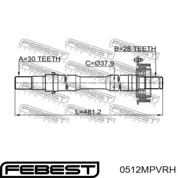 Półoś napędowa przednia prawa Mazda MPV II minivan (LW) (1999 - 2006) cena, od 49,60 USD