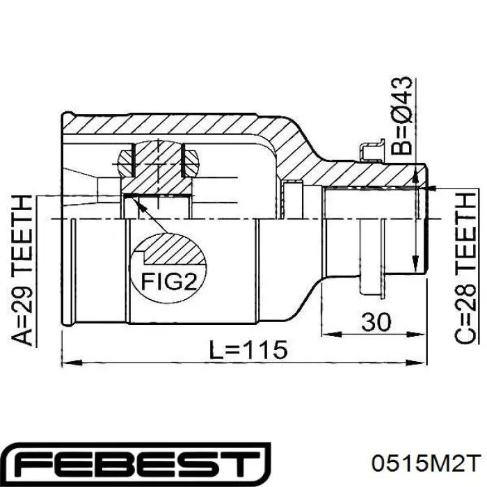 Do koszyka FA8122540 Mazda Osłona przegubu homokinetycznego półosi przedniej wewnętrzna
