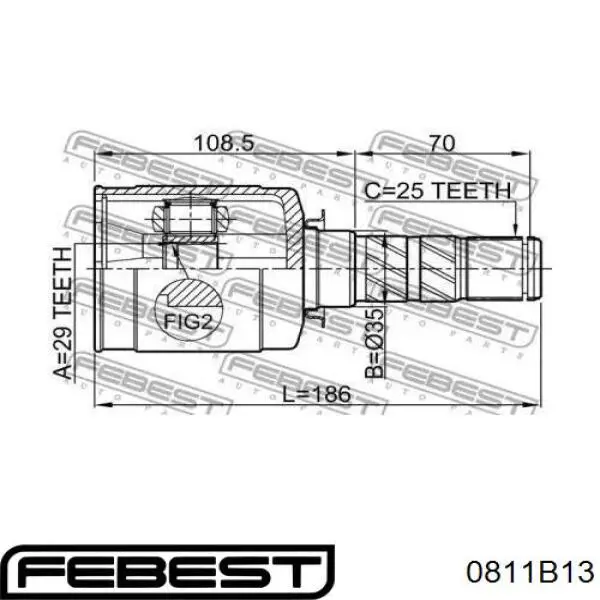 Do koszyka Q1310442 Q-fix Przegub homokinetyczny przedni wewnętrzny