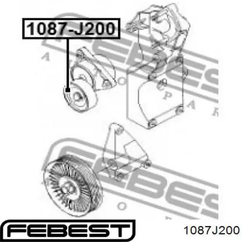 Napinacz paska napędowego Febest 1087J200 cena, od 23,23 USD