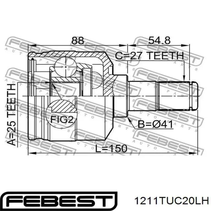 Do koszyka 4950526800 Hyundai/Kia Przegub homokinetyczny wewnętrzny przedni lewy