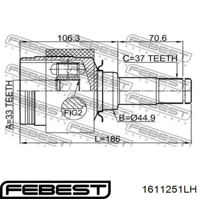 Przegub homokinetyczny wewnętrzny przedni lewy Mercedes R SUV (W251) (2005 - 2017) cena, od 129,92 USD