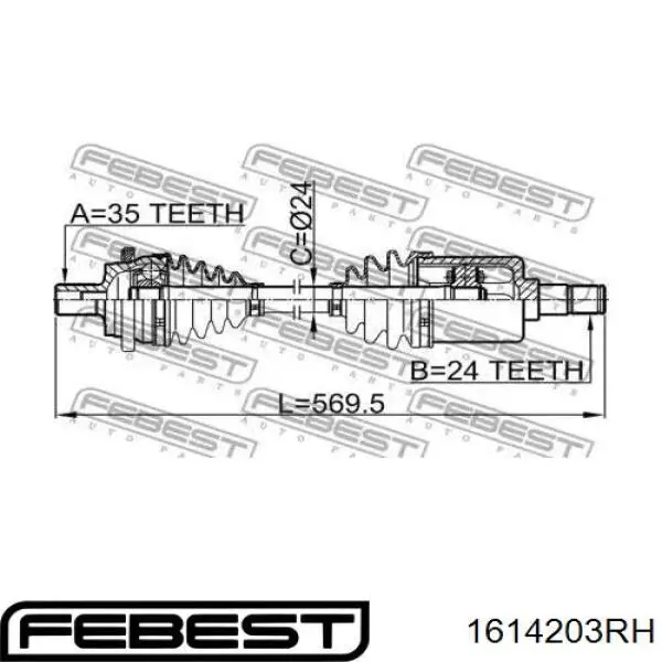 Półoś napędowa przednia prawa Mercedes A2033300801 cena, od 278,84 USD