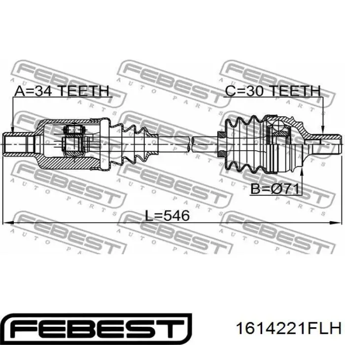 Półoś napędowa przednia lewa Q-fix Q1311599 cena, od 181,73 USD