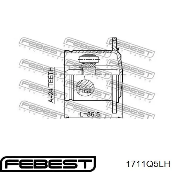 Przegub homokinetyczny przedni wewnętrzny Q-fix Q1311623 cena, od 63,82 USD