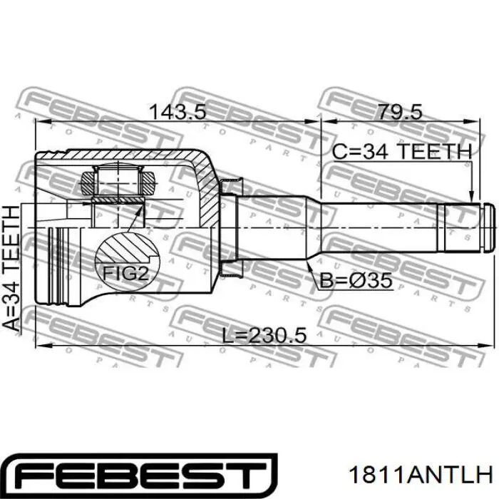 Przegub homokinetyczny wewnętrzny przedni lewy General Motors 95480033 cena, od 83,43 USD