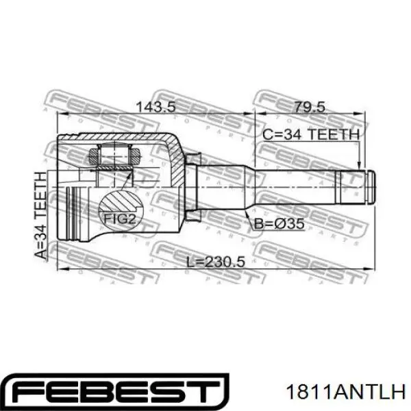 95480033 General Motors Przegub homokinetyczny wewnętrzny przedni lewy