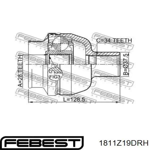 Przegub homokinetyczny wewnętrzny przedni prawy Opel 1603300 cena, od  