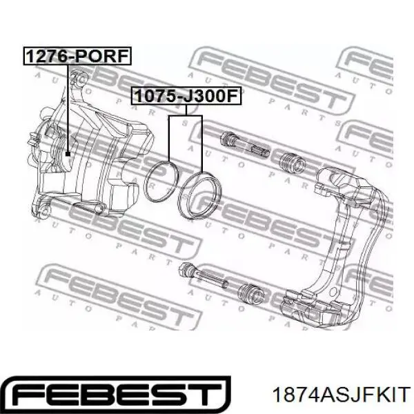 Prowadnica zacisku przedniego Febest 1874ASJFKIT cena, od 15,56 USD