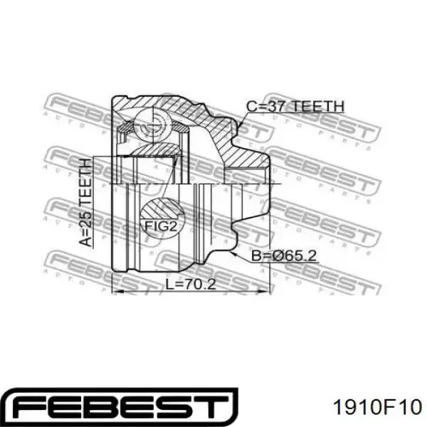 Przegub homokinetyczny przedni zewnętrzny Febest 1910F10 cena, od 76,00 USD
