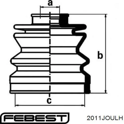 Przegub homokinetyczny wewnętrzny przedni lewy Febest 2011JOULH cena, od 62,62 USD